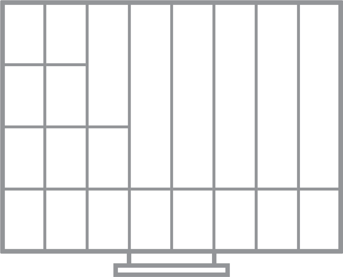 2D diagram of Operatory Tools custom-fit organizer. 