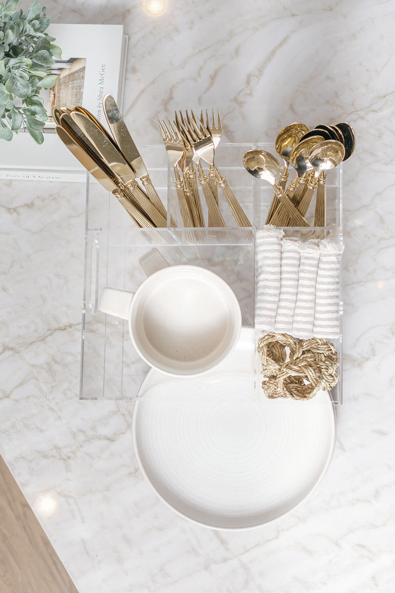 Kitchen utensil caddy on the countertop