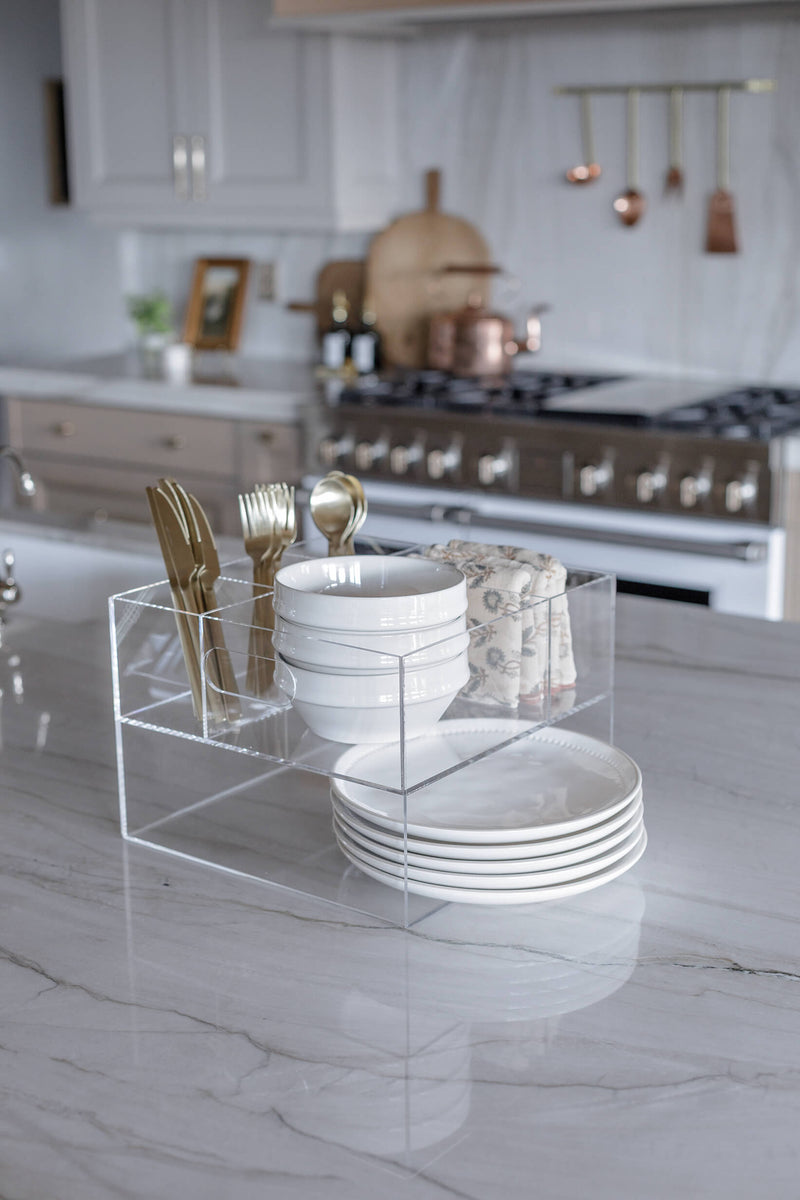 Kitchen utensil caddy on the countertop